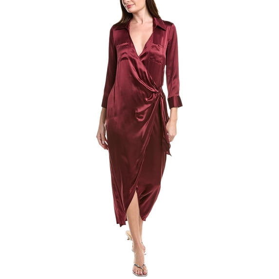 L’AGENCE womens Kadi Long Silk Wrap Dress, 00