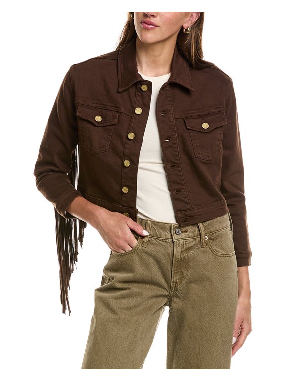 L’AGENCE womens Koda Crop Jkt Fringe, XL