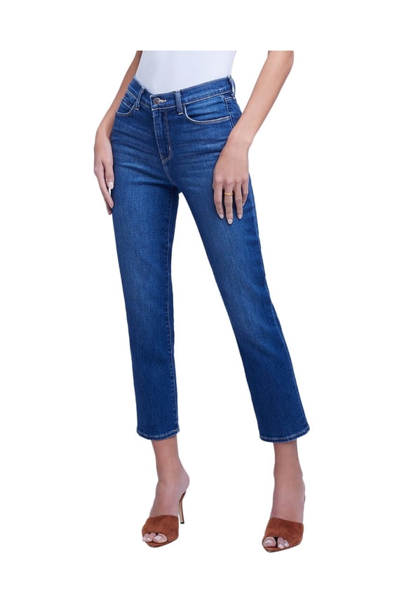 womens L'AGENCE Alexia High-Rise Crop Cigarette Jean, 24