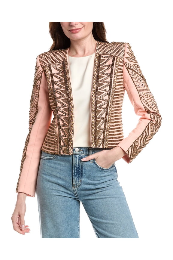 L’AGENCE womens L'AGENCE Blossom Geo Embellished Jacket, 0, Red