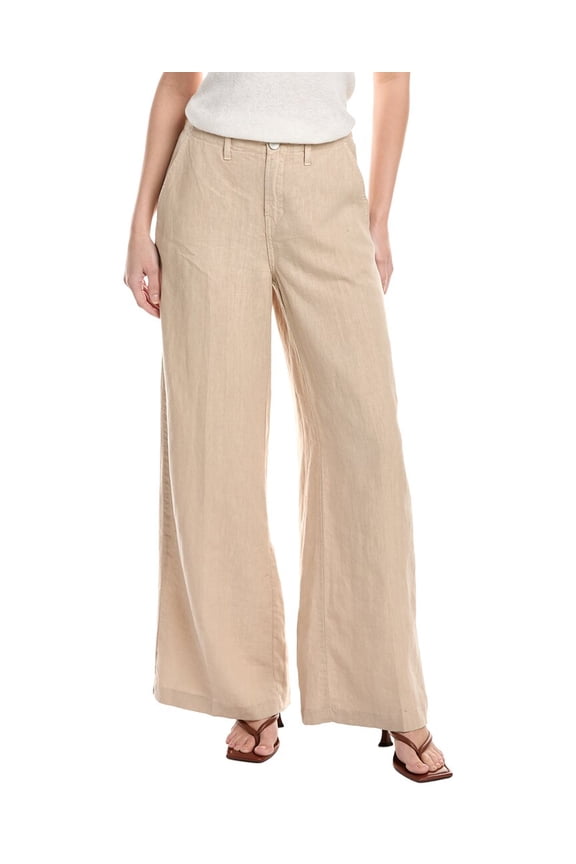 L’AGENCE womens L'AGENCE Brie Wide-Leg Linen Pant, 28, Tan