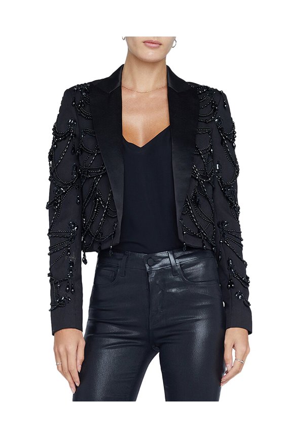 LAGENCE womens L'AGENCE Jen Beaded Crop Blazer, 2
