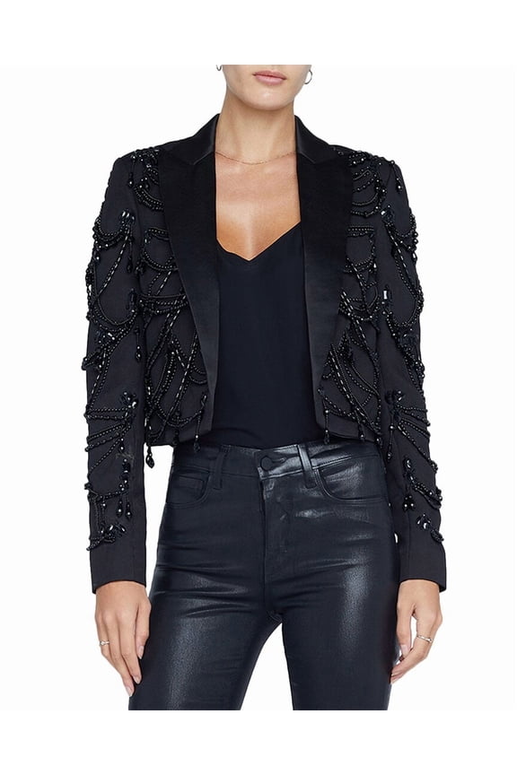 L’AGENCE womens L'AGENCE Jen Beaded Crop Blazer, 2
