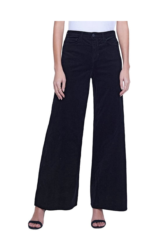 womens L'AGENCE Maghra High-Rise Noir Wide Leg Jean, 33