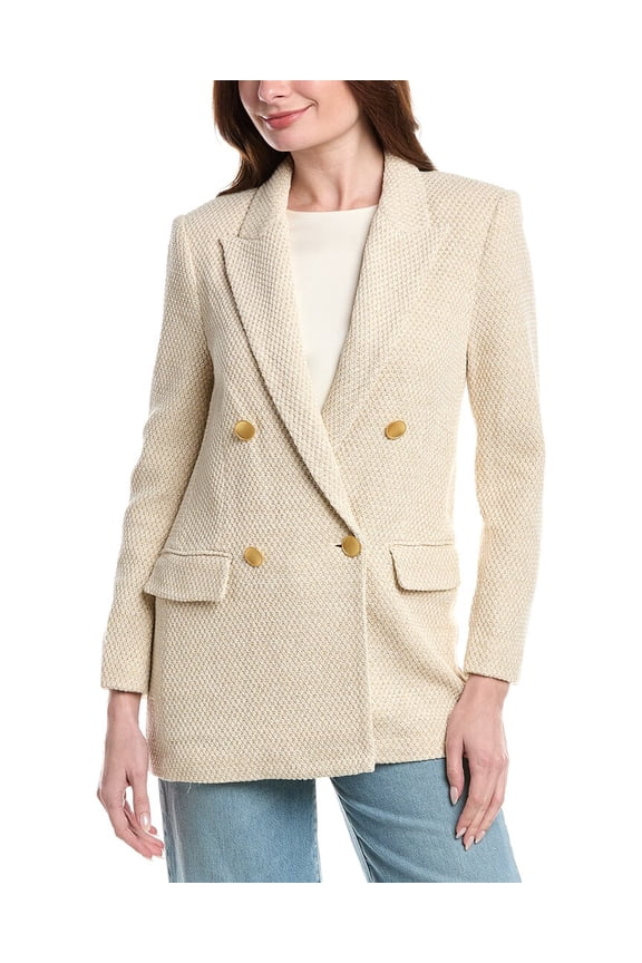 L’AGENCE womens L'AGENCE Riva Knit Double-Breasted Blazer, 10