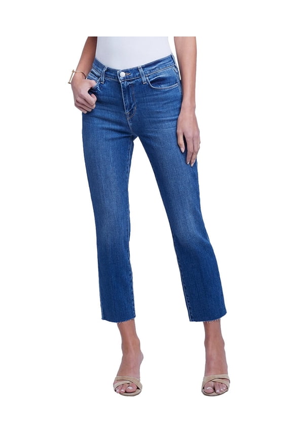 L’AGENCE womens L'AGENCE Sada High Rise Crop Slim Jean, 24, Blue