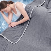 L'AGRATY Cooling Blanket, Cool Summer Blanket for Hot Sleepers, Throw Blanket, Soft Comfy Lightweight Blankets for All Seasons, Best Gift Idea(Grey, 50×70in)