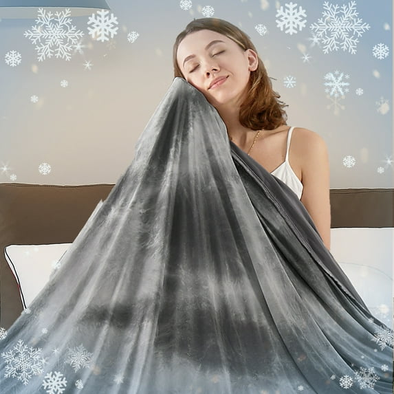 L'AGRATY Cooling Blanket Queen Size (90"x90")- Cooling Blankets for Hot Sleepers - Decorative Lightweight Breathable Summer Cold Blankets for Sleeping Night Sweats to Keep Cool - Grey