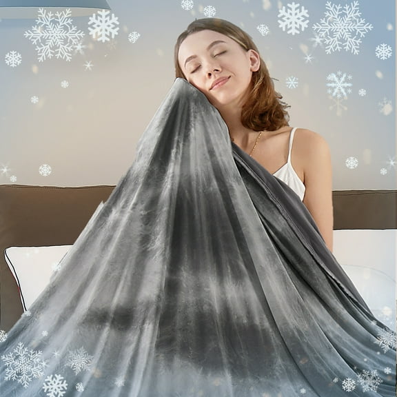 L'AGRATY Cooling Blanket Throw Size (50"x70")- Cooling Blankets for Hot Sleepers - Decorative Lightweight Breathable Summer Cold Blankets for Sleeping Night Sweats to Keep Cool - Grey