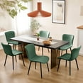 thumbnail image 1 of L'AGRATY Modern Dining Chairs Set of 6, PU Leather Upholstered Side Chairs with High Backrest, Kitchen Chair,Heavy Duty, Cushions & Durable Metal Legs for Kitchen, Dining Room,Restaurant,Green, 1 of 7