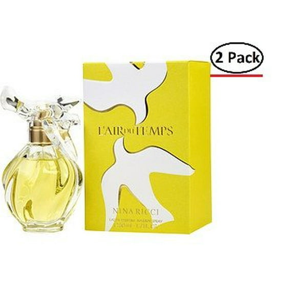 L'AIR DU TEMPS by Nina Ricci EAU DE PARFUM SPRAY 1.7 OZ for WOMEN ---Package Of 2