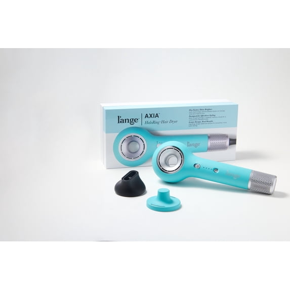 L'ANGE HAIR Axia HaloRing Hair Dryer | Fast-Drying Ionic Blow Dryer for Smooth, Frizz-Free Finish | Professional High-Speed Brushless Motor with 4 Heat Settings (Blue)