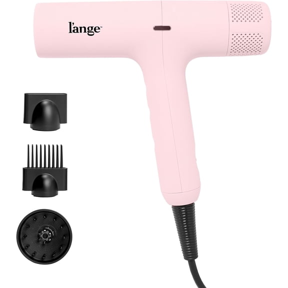 L'ANGE HAIR HauteAir Digital Professional Hair Dryer | LED Display for Precision Heat Control | Fast-Dry Brushless Motor with Cool Shot | Negative Ion Technology | Lightweight & Self-Cleaning (Blush)
