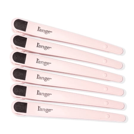 L'ANGE HAIR Rubber Sectioning Hair Clips | Narrow-Tipped Design | Easy Grip Handles 6-Pack (Blush)