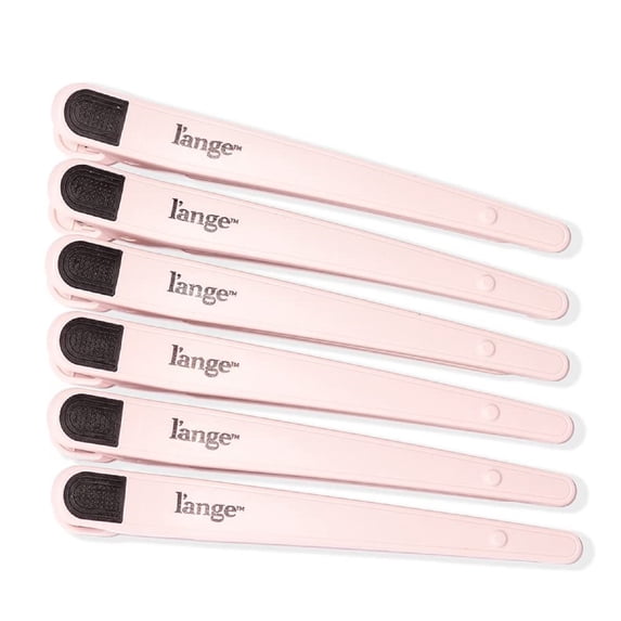 L'ANGE HAIR Rubber Sectioning Hair Clips | Narrow-Tipped Design | Easy Grip Handles 6-Pack (Blush)
