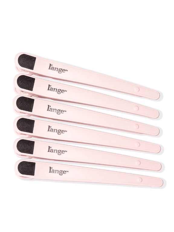 Rubber Sectioning Hair Clips | Narrow-Tipped Design | Easy Grip Handles 6-Pack (Blush)