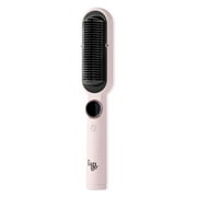 L'ange Hair Smooth-it Dual Voltage Digital Hot Comb Straightening Brush, Blush