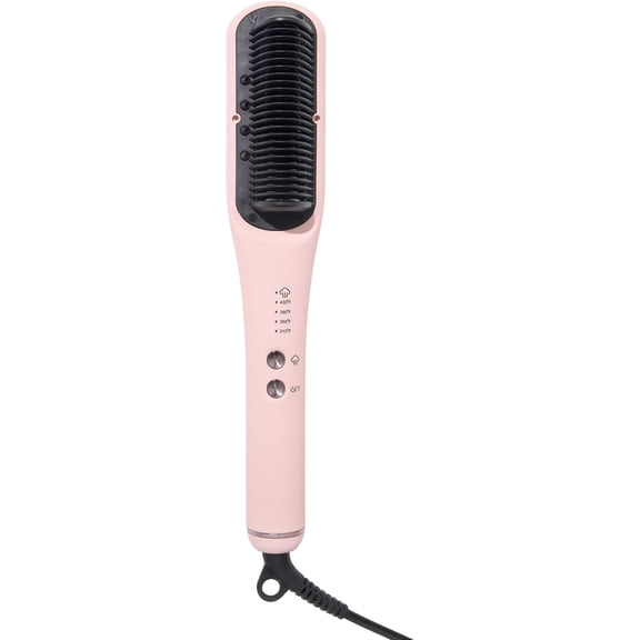 L'ANGE HAIR SteamSmooth Steam Smoothing Comb | Coconut Oil–Infused Steam Brush for Sleek, Shiny Results | Negative Ion Frizz Control | Hydrates & Straightens Hair | (Blush)