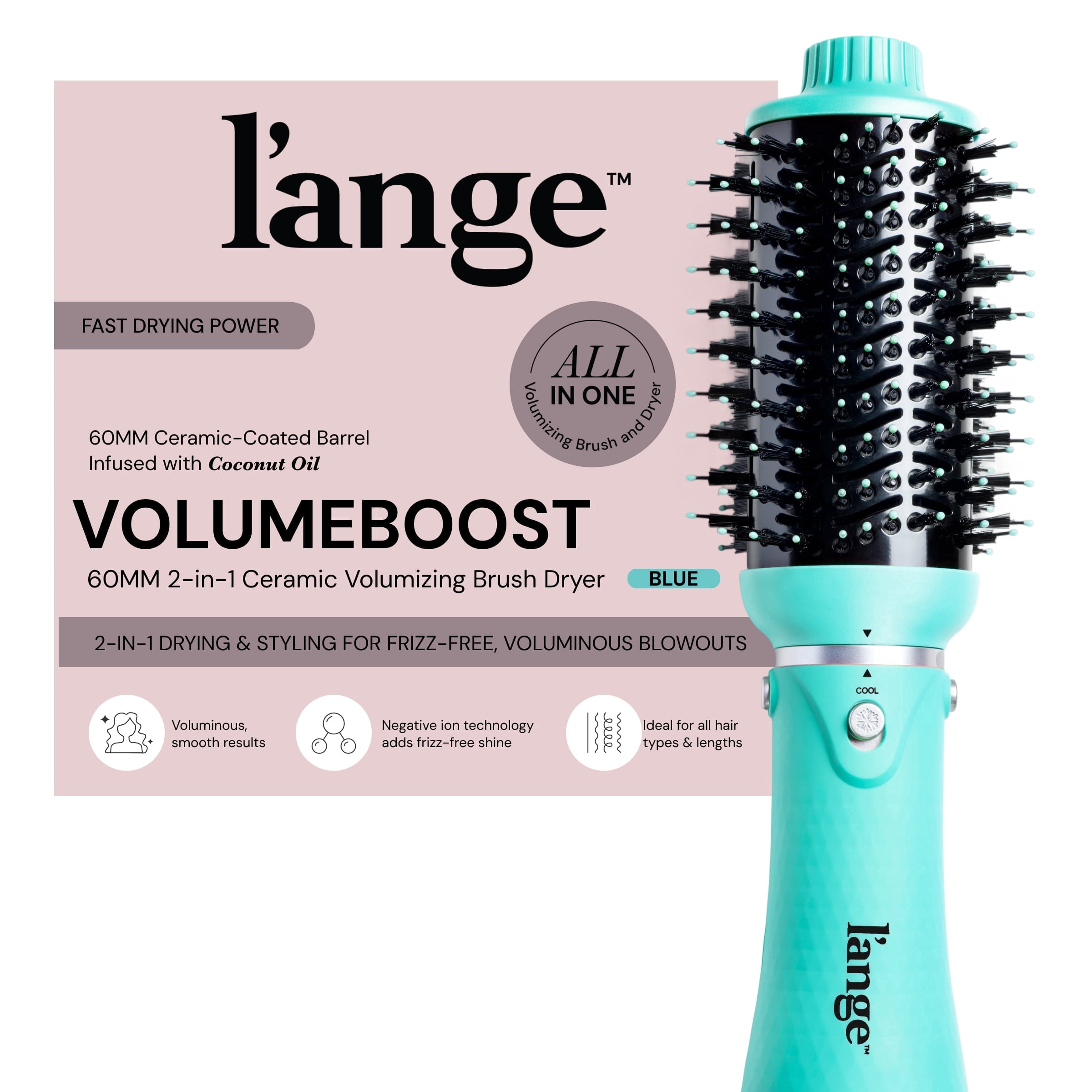 L'ANGE HAIR VolumeBoost 60mm 2-in-1 Ceramic Volumizing Brush Dryer
