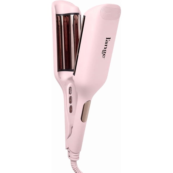 L'ange Hair SculptWaver Titanium Deep Wave Crimper 1.3" | Modern Crimper for Easy, Uniform Waves & Sculpted Texture | Negative Ion Technology for Frizz-Free Shine & Smooth Hair (Blush - Large)