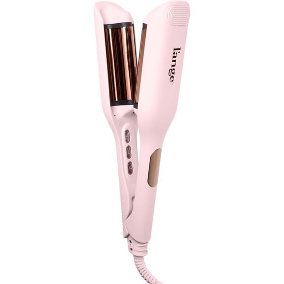 L'ange Hair SculptWaver Titanium Deep Wave Crimper 1" | Modern Crimper for Easy, Uniform Waves & Sculpted Texture | Negative Ion Technology for Frizz-Free Shine & Smooth Hair (Blush - Small)