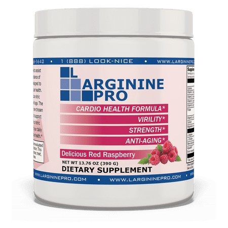 L-ARGININE PRO Powder Jars - 5500mg L-Arginine, 1100mg L-Citrulline Cardio Health (Raspberry, 1 Jar)