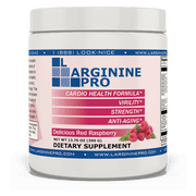 L-ARGININE PRO Powder Jars - 5500mg L-Arginine, 1100mg L-Citrulline Cardio Health Raspberry, 1 Jar