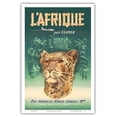 thumbnail image 1 of L’Afrique par Clipper (Africa by Clipper) - African Cheetah - Vintage Airline Travel Poster c.1950 - Master Art Print (Unframed) 12in x 18in, 1 of 4