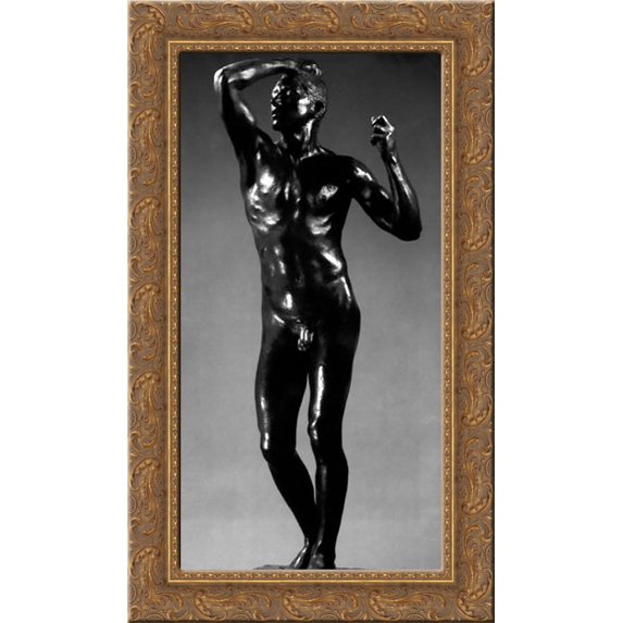 L'Age d'Airain 16x24 Gold Ornate Wood Framed Canvas Art by Rodin, Auguste