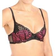 LAgent by Agent Provocateur Womens Brigit Padded Plunge Bra Black/Neon Melon 32E