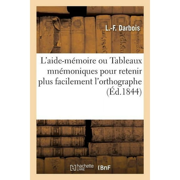 L'Aide-Mmoire Ou Tableaux Mnmoniques Pour Retenir Plus Facilement l'Orthographe (Paperback)