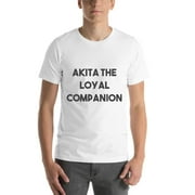 L Akita: The Loyal Companion Bold T Shirt Short Sleeve Cotton T-Shirt By Undefined Gifts