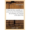 thumbnail image 1 of L'Ami Des Lois, Comédie En 5 Actes En Vers. Les Comédiens de la Nation, Le 2 Janvier 1793 (Paperback), 1 of 1