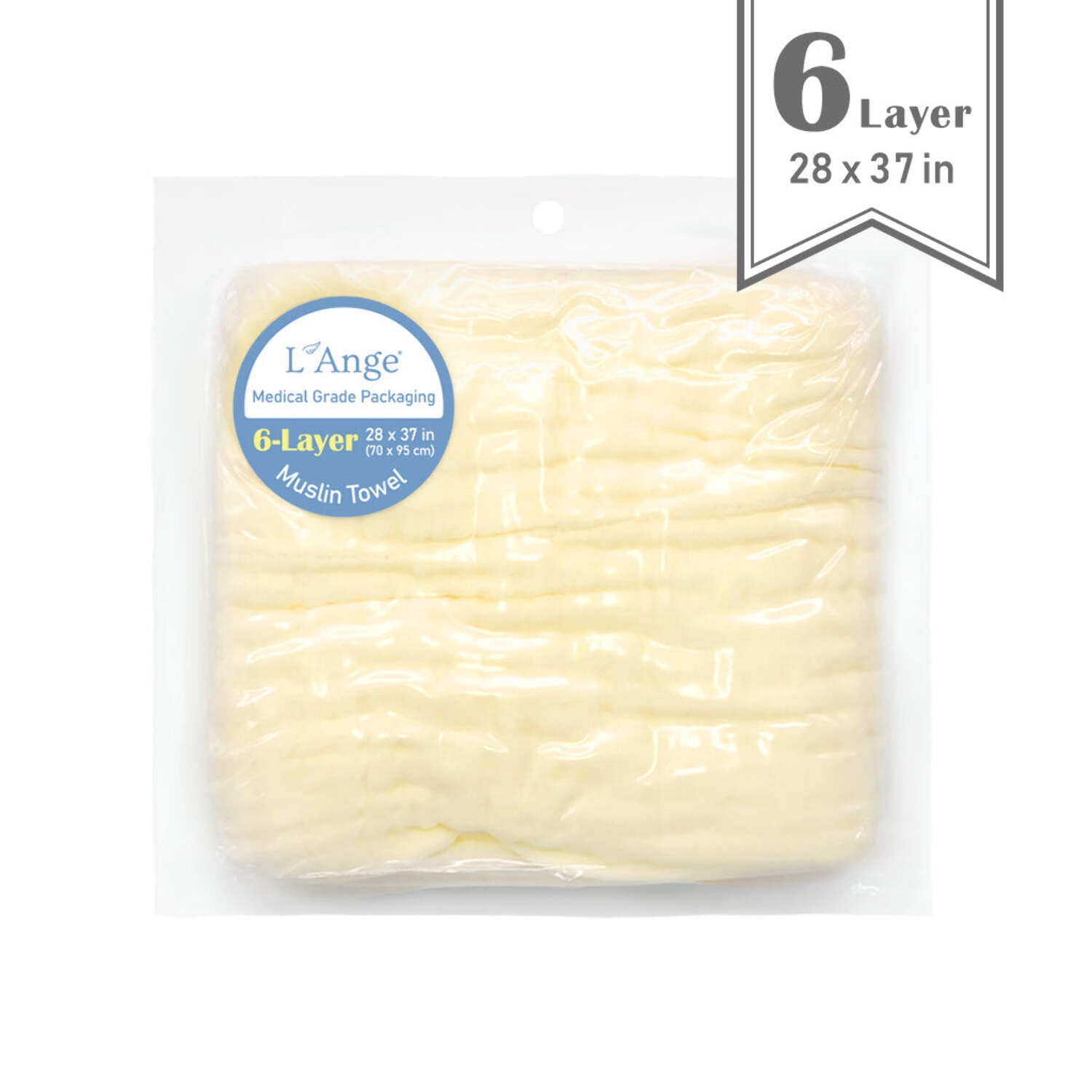 L'Ange Baby Cotton Muslin Lightweight Yellow Bath Towel and Blanket