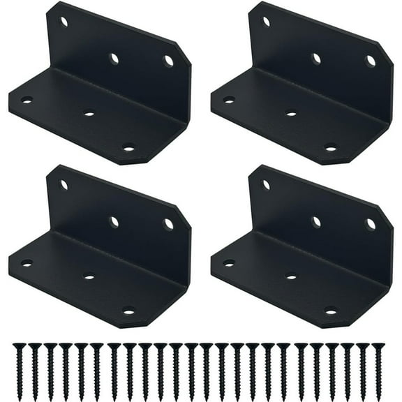 L Angle Brackets for Wood Metal Corner Brackets 90 Degree with Holes 2x4 Inch