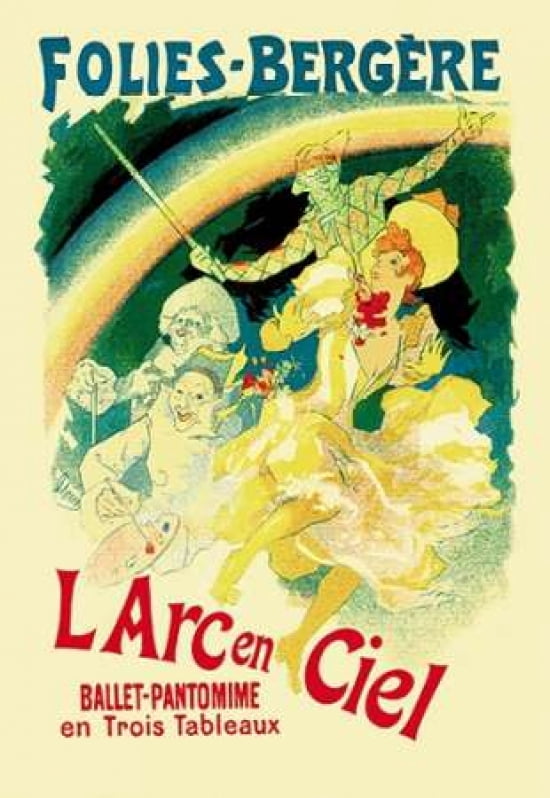 L Arc en Ciel Folies-Bergere 1893 Canvas Art - Jules Cheret (24 x 36)