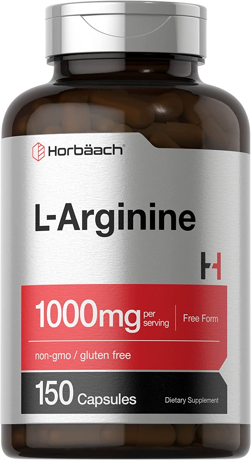 Horbaach LArginine Amino Acid 1000mg, 150 Free Form Capsules