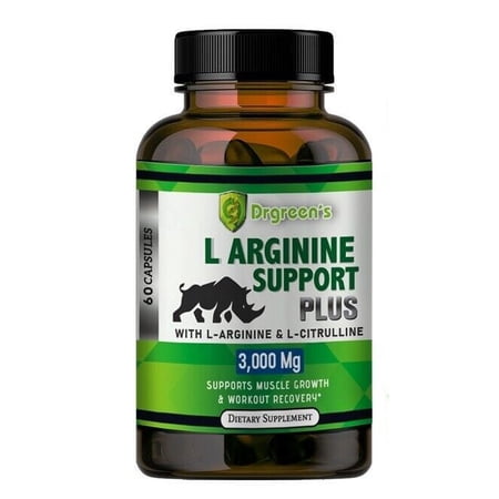 L-Arginine 60 Nitric Oxide, Testosterone Booster, ED Support 3000 mg