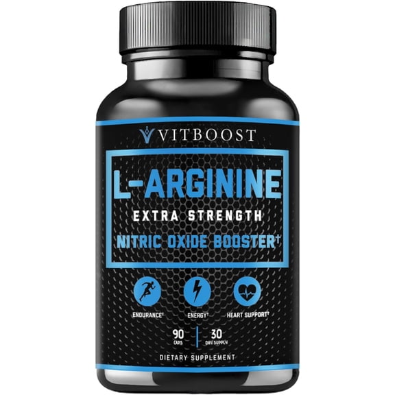 L Arginine Capsules with L-Citrulline 1500mg - Nitric Oxide Booster for Stamina, Muscle, Energy & Vascularity - L-Arginine and Essential Amino Supplement | 30 Days Supply | 90 Count