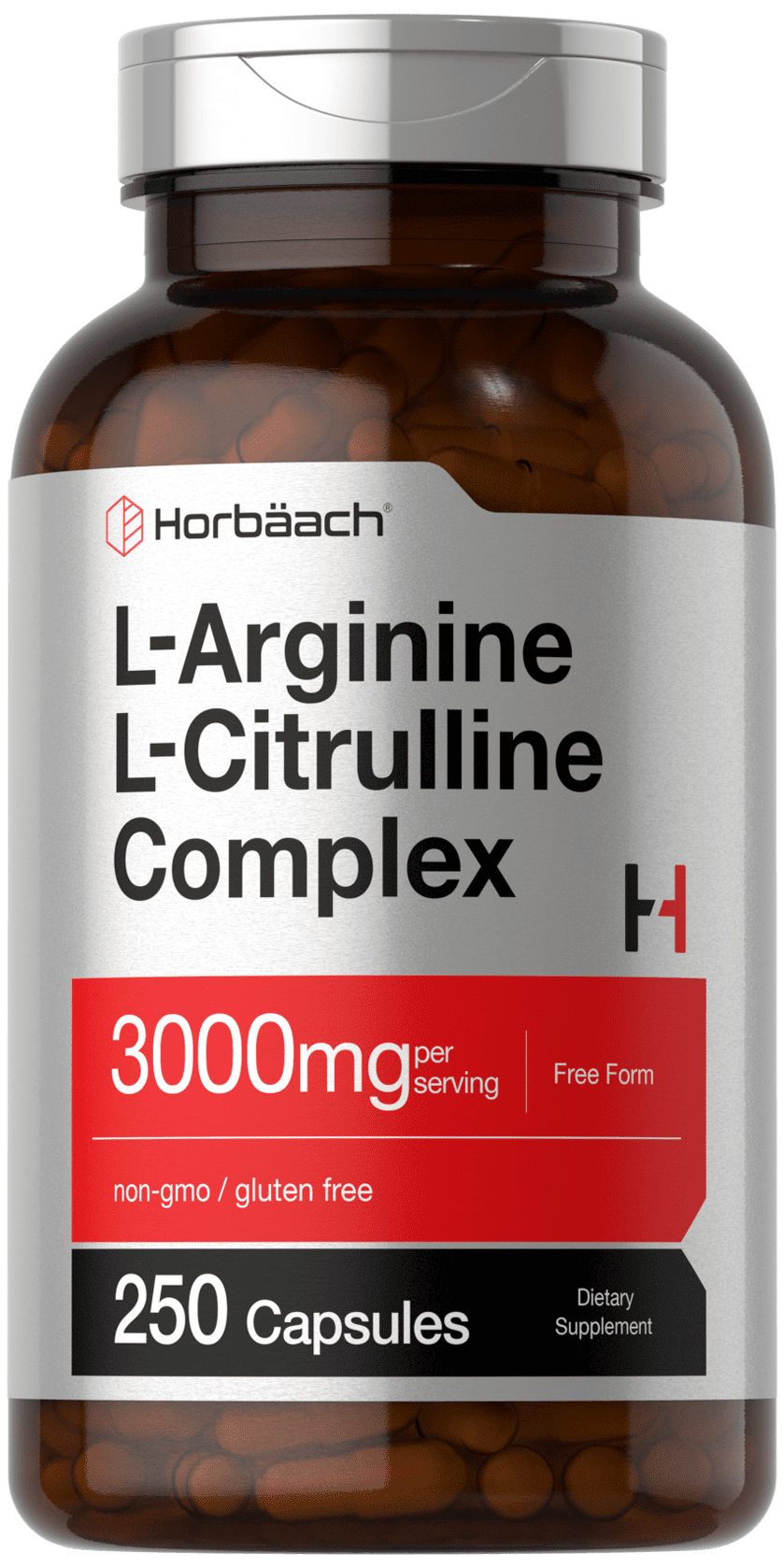 Horbaach L-Arginine & L-Citrulline Amino Acid Supplement | 3000mg | 250 ...