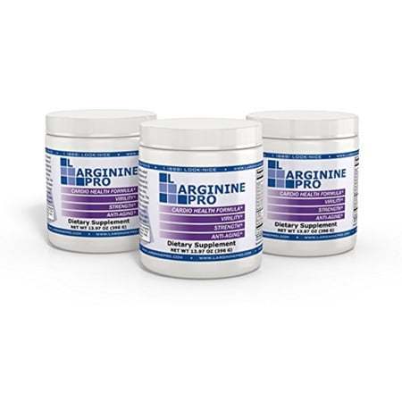 L-Arginine Pro Nitric Oxide Booster - 5500mg L-Arginine, 1100mg L-Citrulline Cardio Health, 3- Pack Jars, Grapeberry