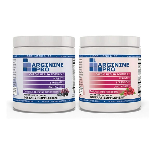 L-Arginine Pro Powder - 5500mg L-Arginine, 1100mg L-Citrulline Cardio Health (Grapeberry Jar / Raspberry Jar)