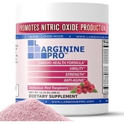 L-Arginine Pro Nitric Oxide Booster - 5500mg L-Arginine, 1100mg L-Citrulline Cardio Health, Raspberry, 1 Jar