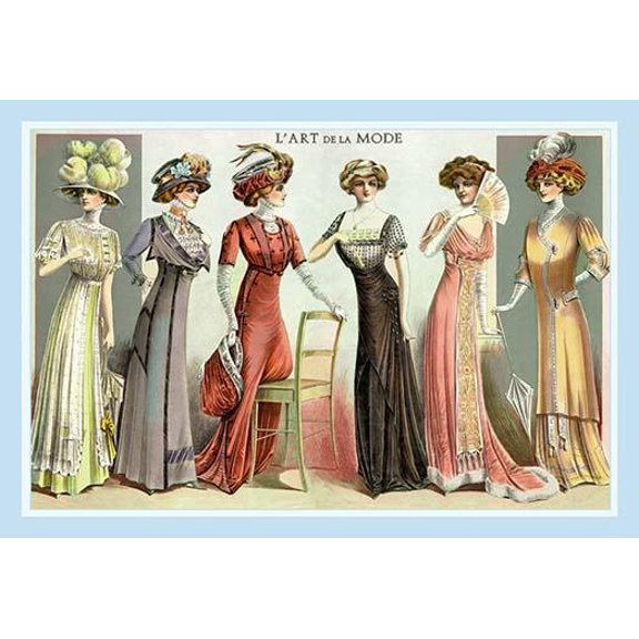 L'Art de la Mode: Six Refined Fashions-Fine Art Canvas Print (20" x 30")