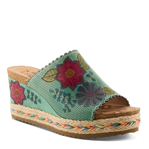 L`Artiste Delraybeach Women’s Wedge Sandal with Hand-painted Comfort Design