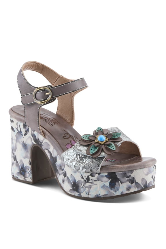 L`Artiste Felis Women’s Platform Sandal with Hand-painted Style & Cushioned Ease