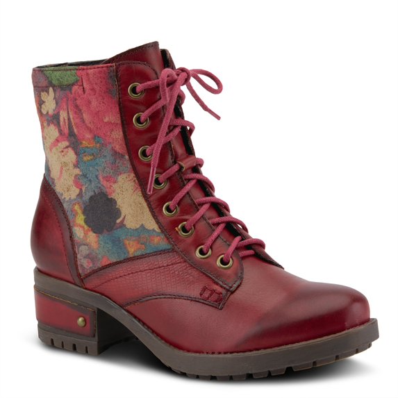 L’Artiste Marty Hand-Painted Leather Ankle Boots for Women – Cozy Flannel Lined Comfort Boot with Zipper Closure