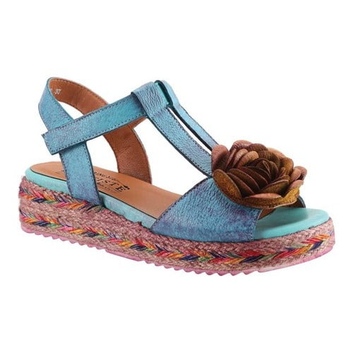 L’Artiste Tempest Hand-Painted Leather Wedge Sandal