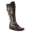 thumbnail image 1 of L'Artiste Vaneyck Knee High Boots for Women with Iridescent Metallic Upper | Ladies Tall Boots with Decorative Double Buckles and Lace Up Zipper Closure, 1 of 9