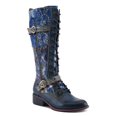 thumbnail image 1 of L'Artiste Vaneyck Knee High Boots for Women with Iridescent Metallic Upper | Ladies Tall Boots with Decorative Double Buckles and Lace Up Zipper Closure, 1 of 9